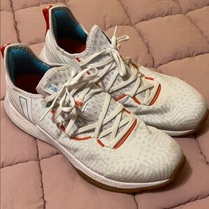 New Balance White and Orange FuelCell Sneakers